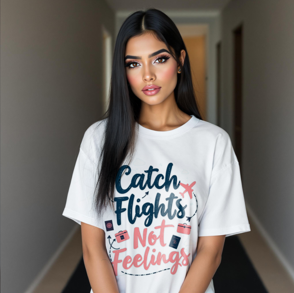 Catch Flights, Not Feelings - Women T Shirt - Image 3