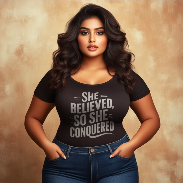 She Believed So She Conquered- Women T Shirt - Image 3