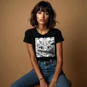 Artistic Cat- Women's T Shirt