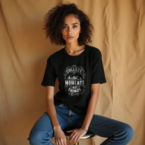 Collect Moments Not Things - Women's Black T Shirt