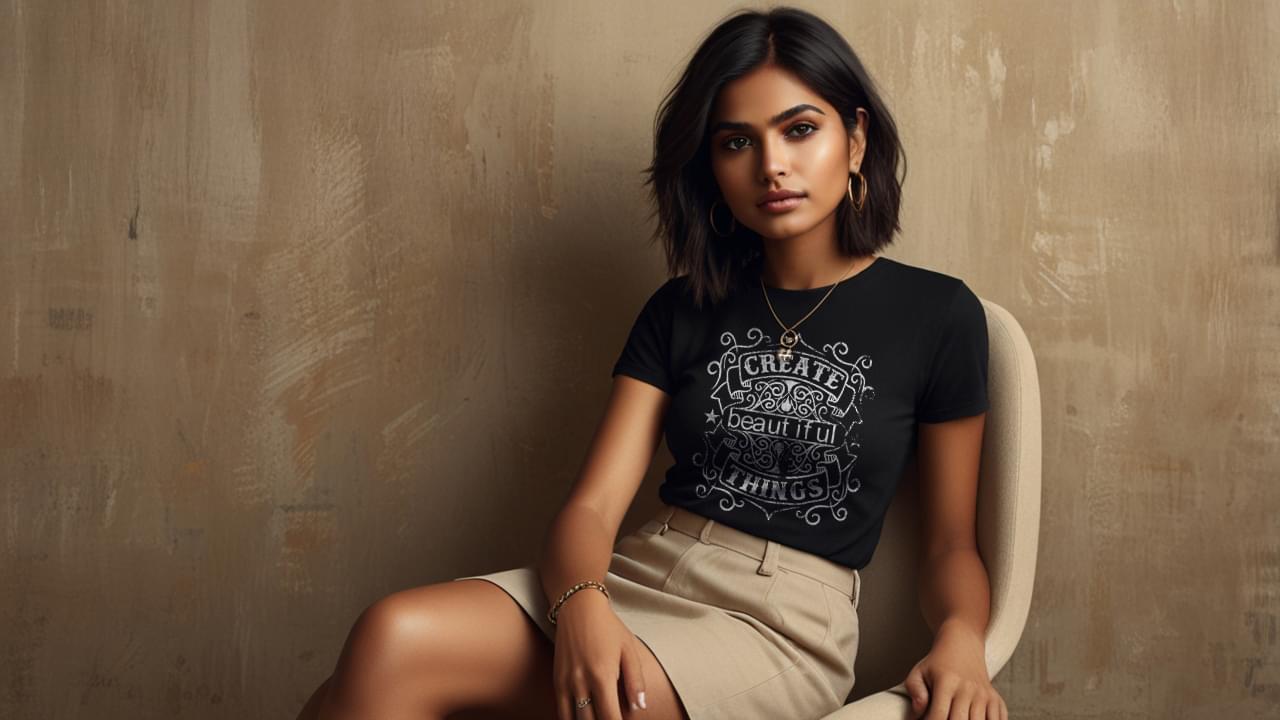 Create Beautiful Things- Women's Black T Shirt - Image 2