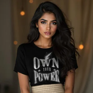 Own Your Power White Over Black - Women's T Shirt